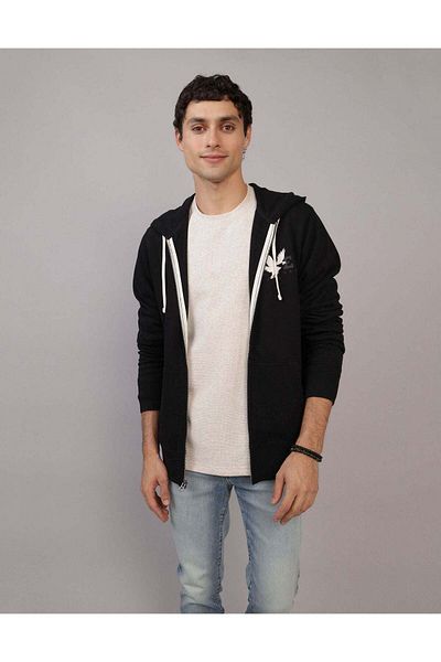 AMERICAN EAGLE Ae Logo Graphic Zip-up Hoodie