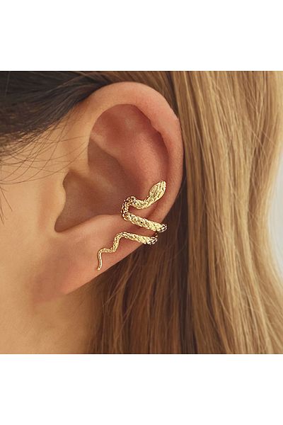 Choice Gold 1PC 1PC Punk Vintage Snake Ear Cuff No Piercing Earrings for Women Gothic Silver Color Cartilag