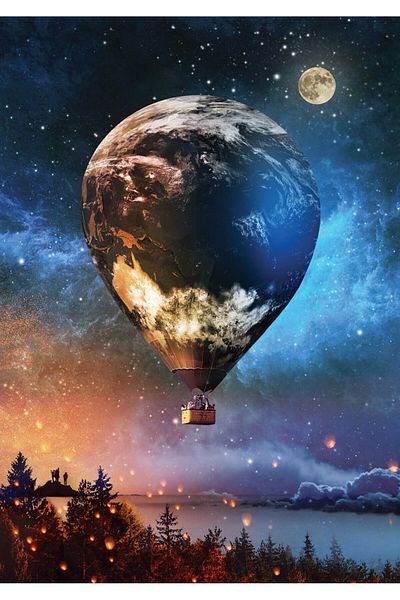 Art Puzzle Journey to the Moon 1000 Piece Neon Puzzle