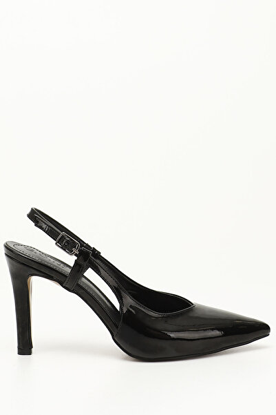 GÖNDERİ(R) Жіночі чорні шкіряні туфлі на тонкому каблуці з відкритою задньою ...