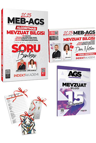 İndeks Akademi 2025 Meb Ags Mevzuat Soru Bankası Ve Video Ders Notları Ve Mev...