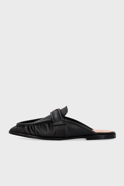 PİNKO Pinko Logo Leather Slippers, Closed Toe Sd0351 P003 Z99