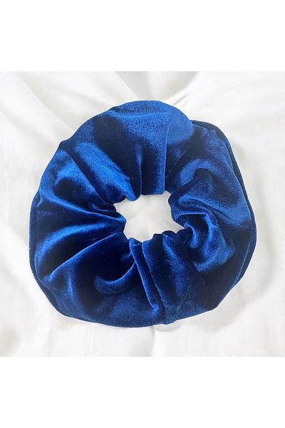 alsaccessories Μπλε βελούδινη Scrunchie Scrunchie Barrette, Κλιπ μαλλιών