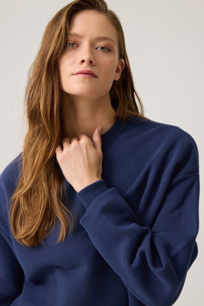 Los Ojos Μπλουζάκι με φαρδιά φόρμα Navy Blue Crew Neck