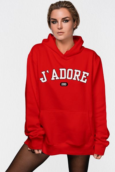 FANA Men's Sweatshirt Hoodie Jadore Slogan Printed
