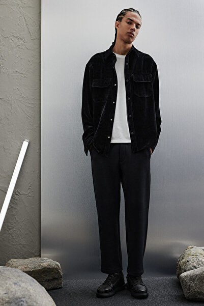 H&M Kadife Overshirt Gömlek Regular Fit