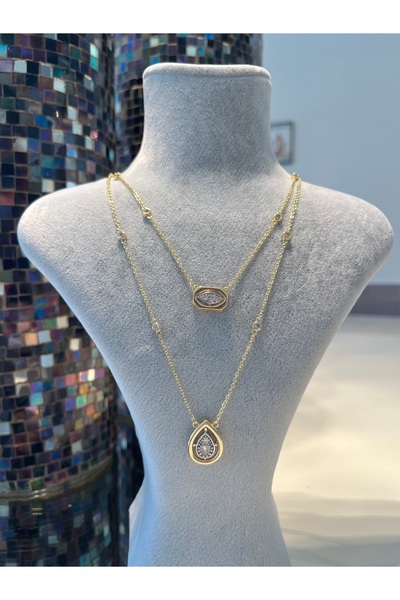 Asteria Jewelry Altın Rengi Zirkon Taşlı Minimal Kolye