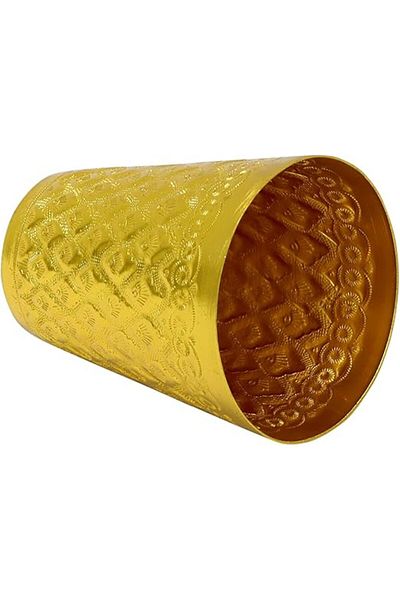 Winds Trading Aluminum Drinking Glasses, Coffee/Tea Cup, Chilling Beer Glass, Gold Color (7x9cm)