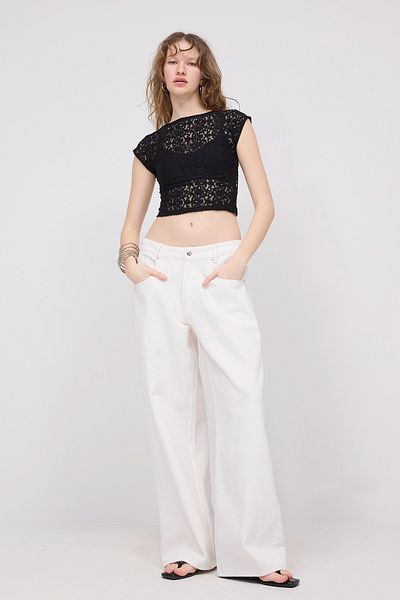 Addax Transparent Low-Cut Blouse - B1635