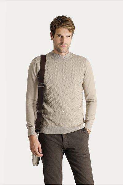 Kiğılı Pulover din bumbac cu model cu guler Bato