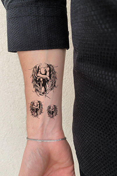 BiWini Guardian Angel Melek Geçici Dövme Bilek Boyun Kol Bacak Ve Göğüs Erkek Kadın