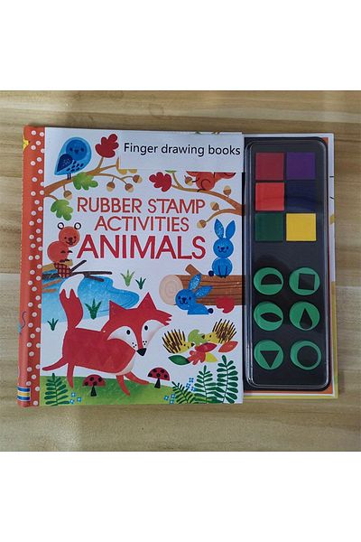 Choice Jungle Fingerprinting Books With Rubber Stamps Ink Pad Activities Doodling Book Animal Garden Diy Cr