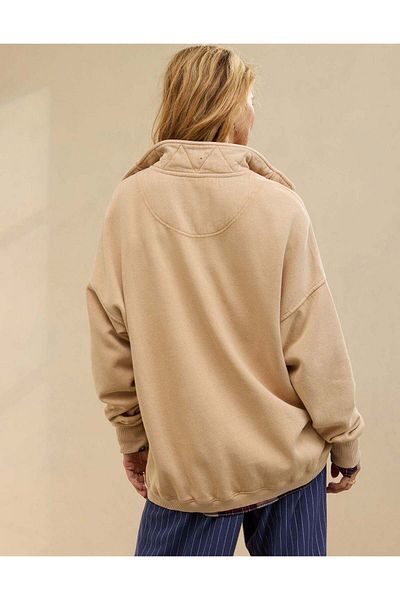 AMERICAN EAGLE Aerie Getaway Quarter Snap Sweatshirt