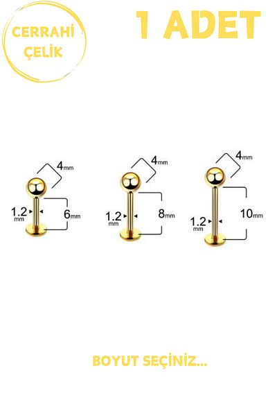 Blisse Piercing Unisex Surgical Steel 4mm Bulk Labret Tragus Helix Piercing