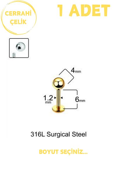 Blisse Piercing Unisex Surgical Steel 4mm Bulk Labret Tragus Helix Piercing