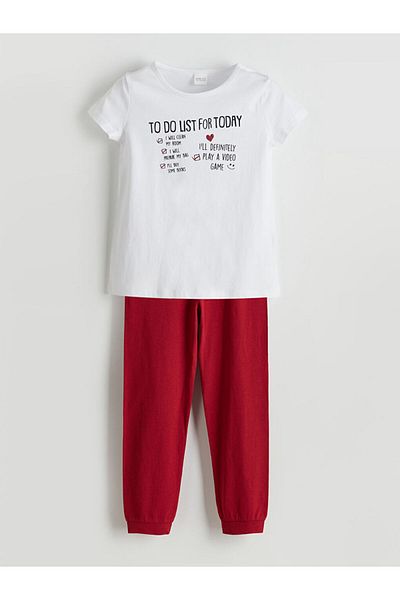 LC Waikiki Set pijamale pentru fete cu gât crew pentru sezon nou - S5L486Z4
