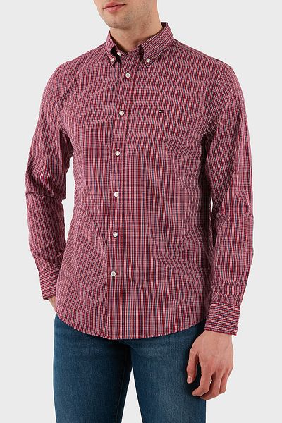 Tommy Hilfiger Checked 100% Cotton Regular Fit Button Collar Shirt Men's Shirt Mw0Mw37552 0Qj