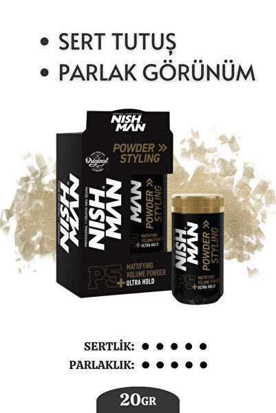 NISHMAN Saç Şekillendirici Toz Wax Sert Tutuş - Parlak Görünüm - Kalıcı Saç Parfümü Içerikli - 20 gr