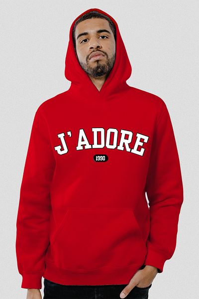 FANA Men's Sweatshirt Hoodie Jadore Slogan Printed