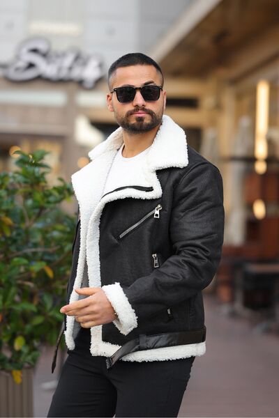 RHONES Laminated Leather Double Breasted Coat