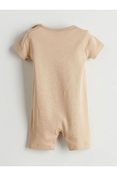 LC Waikiki Lcw Eco Beige Crew Neck Avocado Printed Baby Boy Jumpsuit