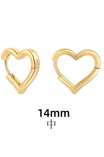 Choice M 14mm 3 Sizes Cute Love Heart Huggies Hoop Earrings for Women Fashion...