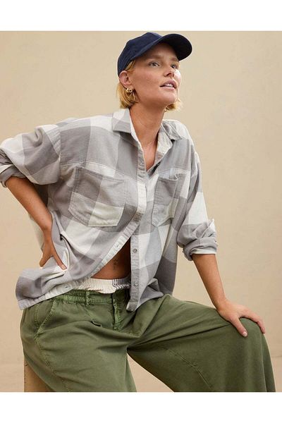 AMERICAN EAGLE Aerie Anytime Fave Flannel Shirt
