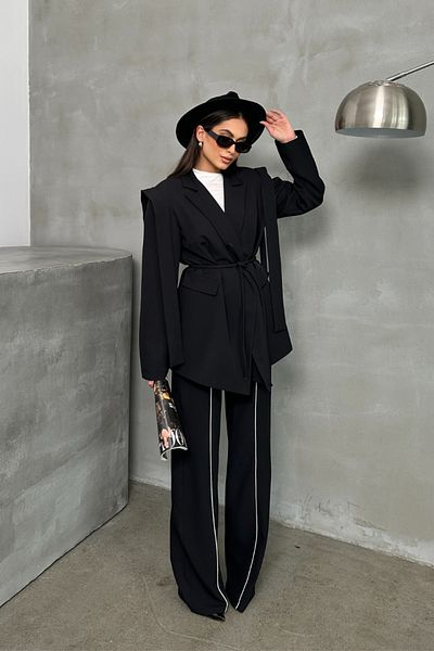 msm fashion Übergroßer Damen-Blazer – mit Gürtel und Schulterdetail