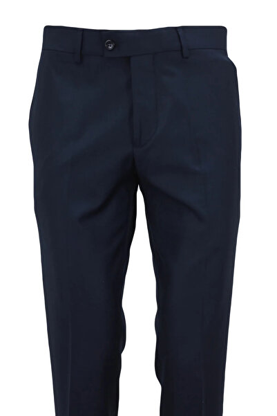 nacar çarşı Erkek Kemerli Kaliteli Düğmeli Boru Paça Fermuarlı Klasik Kumaş Pantolon