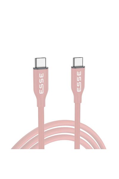 Esse كابل LOOP من السيليكون من النوع C إلى C - 60 وات - وردي - 1.2 متر