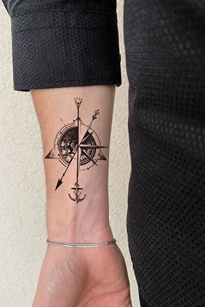 BiWini Pusula Erkek Geçici Dövme Tattoo Bilek Kol Bacak Ve Göğüs Arası Erkek Kadın