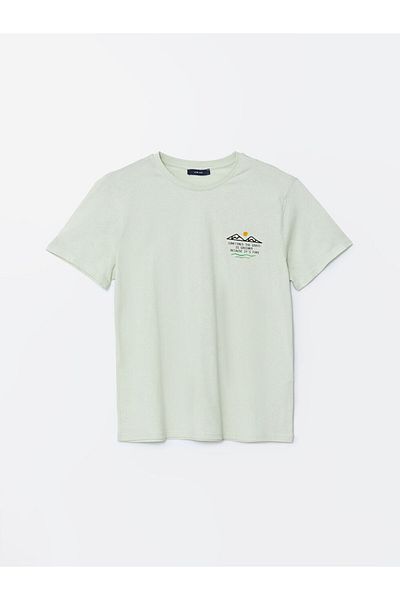 LC Waikiki Νέα σεζόν Crew Neck κοντομάνικο εμπριμέ χτενισμένο βαμβακερό ανδρικό Tisort - S5KP05Z8