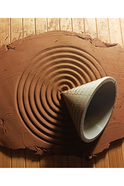 Enbceramic Daire Koni Damgası Doku Silindiri 7 Cm