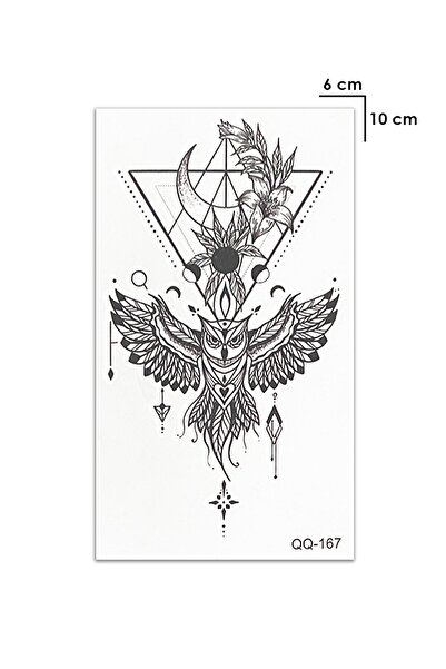 BiWini Geometrik Baykuş Geçici Dövme Tattoo Bilek Kol Bacak Ve Göğüs Erkek Kadın
