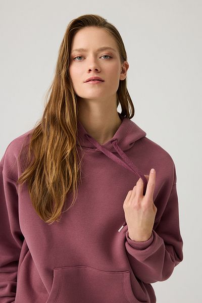 Los Ojos Burgundy Hooded Wide Fit Sweatshirt