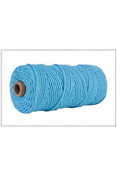Choice25 sky blue Handmade boho decor 3mm 100% Colorful Cotton Cord Rope thre...
