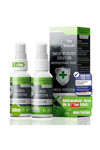 No Sweat 2 Stück No Sweat Antitranspirant Spray 50ml – Extra Stark, 7 Tage Schutz gegen Schwitzen x2