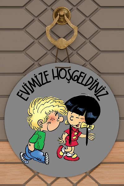Dormot Home Modern Digital Wooden Door Ornament - Gray Chen Cedric Welcome to Our Home Door Ornament