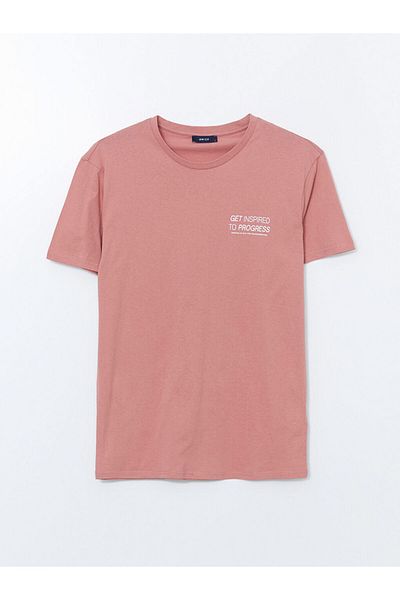 LC Waikiki New Season Crew Neck Κοντό μανίκι εμπριμέ χτενισμένο βαμβακερό ανδρικό Tisort - S5KK06Z8