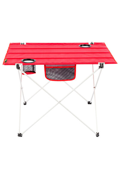 Funky Chairs Ultralight, Xl Boy, 2 Bardak Gözlü, Alüminyum, Katlanır Kamp Ve Piknik Masası (73X54X51) - Kırmızı