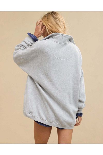 AMERICAN EAGLE Aerie Getaway Quarter Snap Sweatshirt