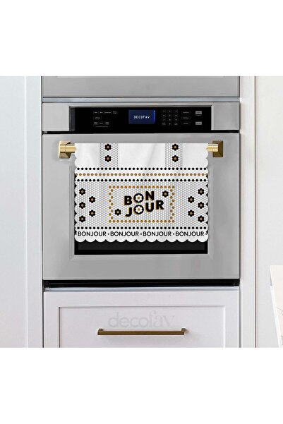 decofav Bonjour Bee Honeycomb Themed Geometric Design Laser Cut Oven Cover