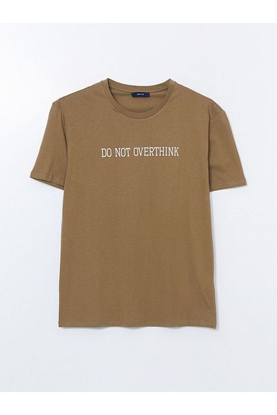 LC Waikiki Νέα σεζόν Crew Neck κοντομάνικο εμπριμέ χτενισμένο βαμβακερό ανδρικό Tisort - S5KP03Z8