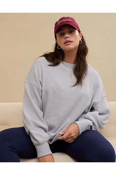 AMERICAN EAGLE Aerie Long Weekend Waffle Sweatshirt