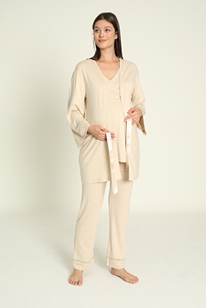 Miss Dünya Lissa Σετ πιτζάμες εγκυμοσύνης και εγκυμοσύνης με ρόμπα