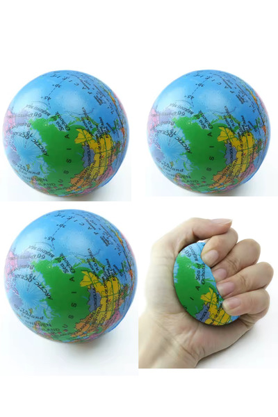 UĞURDAN Dünya Görünümlü Stres Topu Stres Oyuncağı 1 Adet
