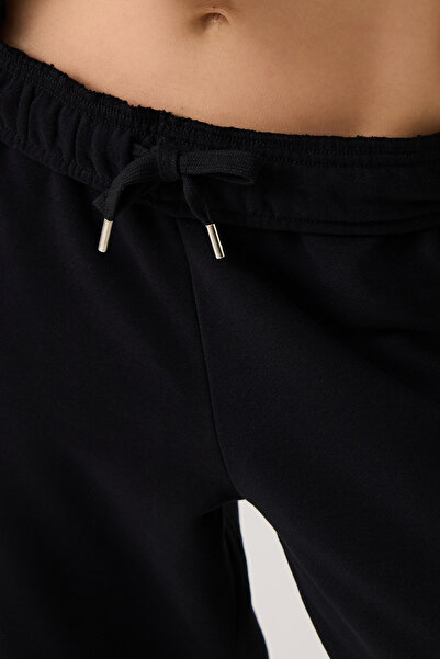 Los Ojos Black Wide Fit Wide Leg Sweatpants Straight Leg