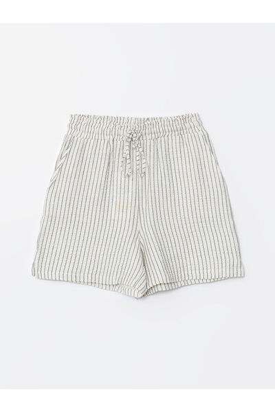 LC Waikiki Yeni Sezon Beli Lastikli Cizgili Kadin Sort - S5LE21Z8