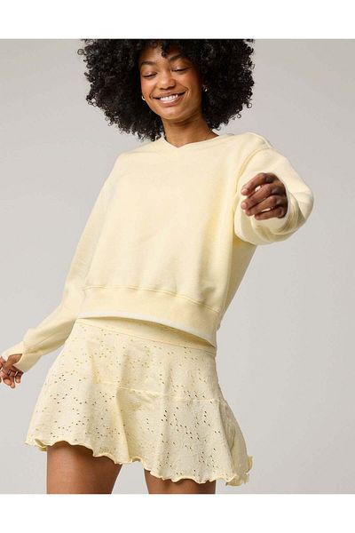 AMERICAN EAGLE OFFLINE By Aerie Cloud Fleece V-Neck Crew Sweatshirt