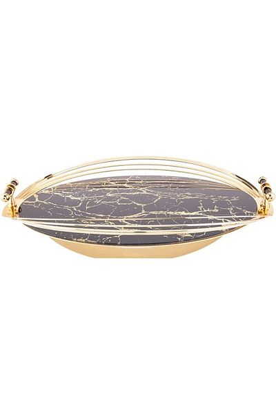 AKDC Yilsa Tray Oval L(34Cm) Xw(44Cm) Xh(6Cm) Black